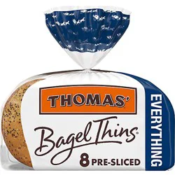Thomas' Bagel Thins Everything Bagels 8 Count - 13 Oz