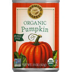 Farmers Market Organic Puree Pumpkin - 15 Oz
