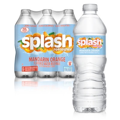 slide 1 of 12, Splash Refresher Mandarin Orange Flavored Water - 6-16.9 Fl. Oz., 6 ct; 16.9 fl oz