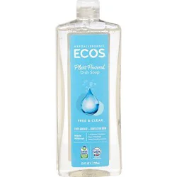 Ecos Dishmate Dish Liquid Free & Clear Bottle - 25 Fl. Oz.