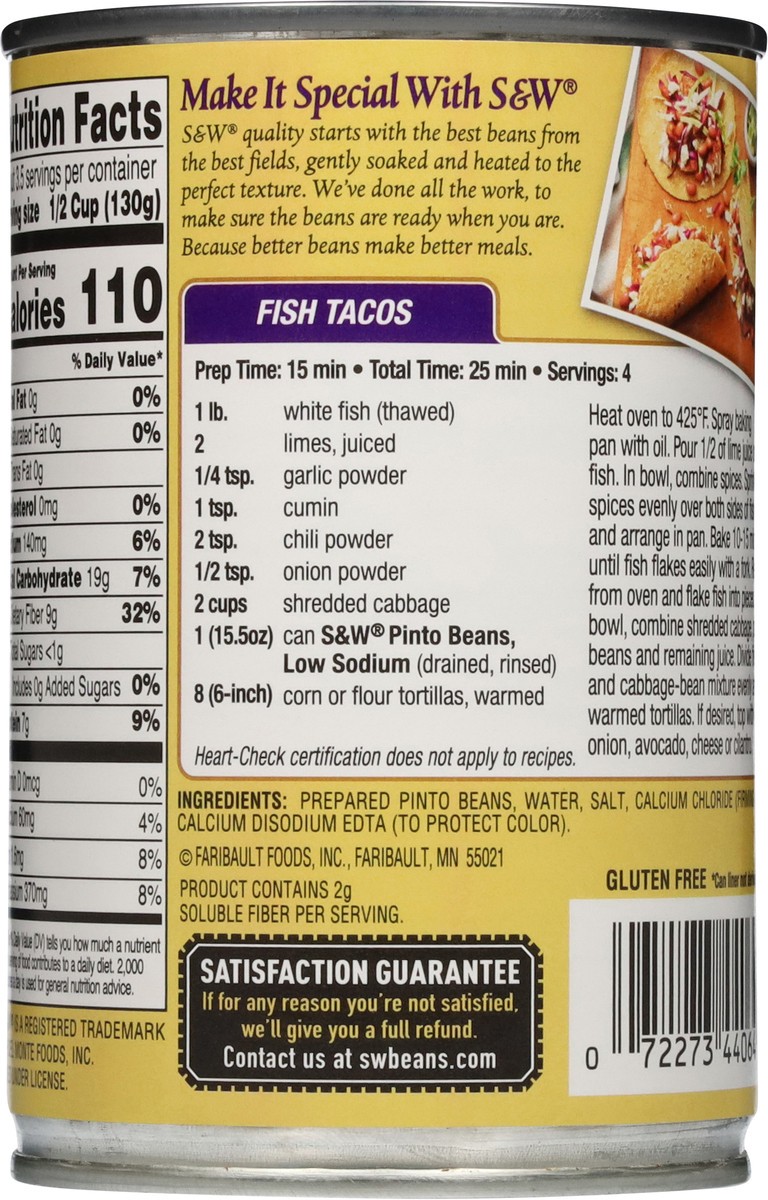slide 10 of 13, S&w Beans Pinto Low Sodium - 15.5 Oz, 15.5 oz