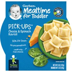 Gerber Pick Ups Cheese And Spinach Ravioli Toddler Meal Tray - 6 Oz