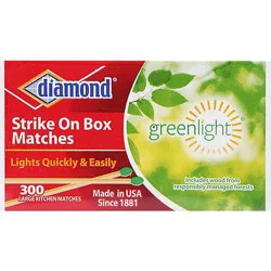 Diamond Matches Strike On Box - 300 Count