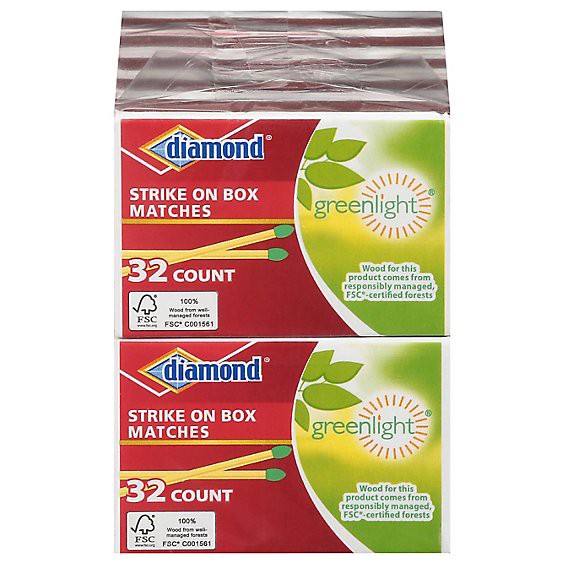 slide 1 of 1, Diamond Matches Strike On Box - 10-32 Count, 10 pk; 32 ct