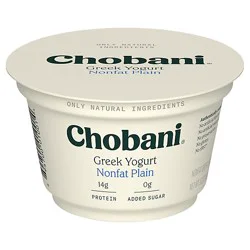 Chobani Non-Fat Plain Greek Yogurt - 5.3 Oz