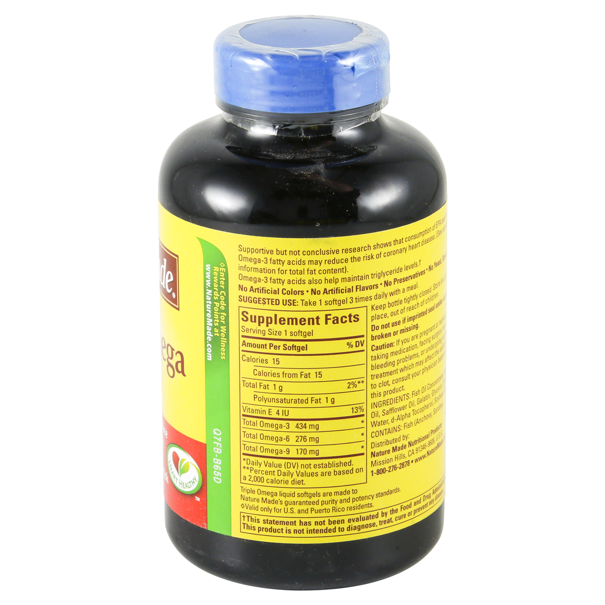 Nature Made Triple Omega 3 6 9 Fish Oil as Ethyl Esters and Plant