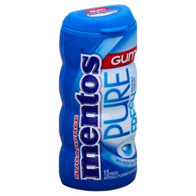 slide 1 of 1, Mentos Pure Fresh Gum Sugarfree Fresh Mint - 15 Count, 15 ct