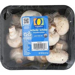 O Organics Mushrooms Whole White Prepacked - 8 Oz