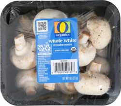 O Organics Mushrooms Whole White Prepacked - 8 Oz