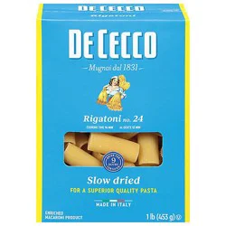 De Cecco Pasta No. 24 Rigatoni Box - 1 Lb