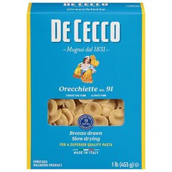 De Cecco Pasta No. 91 Orecchiette Box - 1 Lb