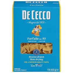 De Cecco Pasta No. 93 Farfalle Box - 1 Lb