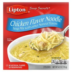 Lipton Soup Secrets Soup Mix With Real Chicken Broth Chicken Noodle 2 Count - 4.2 Oz