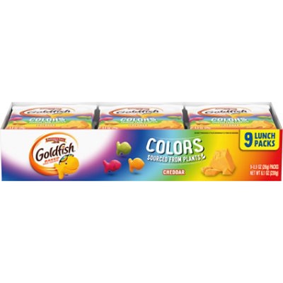 slide 1 of 1, Goldfish Colors Cheddar 9 Count - 0.9 Oz, 9 ct