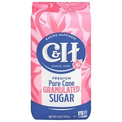C&h Premium Pure Cane Granulated Sugar Bag - 4 Lb