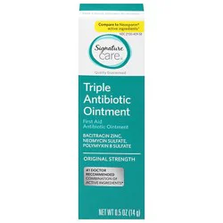Signature Select/care Ointment Triple Antibiotic First Aid Original Strength - 0.5 Oz