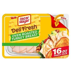Oscar Mayer Deli Fresh Oven Roasted Turkey Breast Sliced Lunch Meat Family Size Tray - 16 Oz