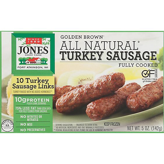 slide 1 of 1, Jones Dairy Farm Sausage All Natural Golden Brown Turkey Links 10 Count - 5 Oz, 5 oz