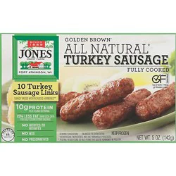 Jones Dairy Farm Sausage All Natural Golden Brown Turkey Links 10 Count - 5 Oz