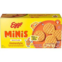 Eggo Minis Frozen Waffles Homestyle With Maple Flavor Frozen Breakfast 40 Count - 10.9 Oz
