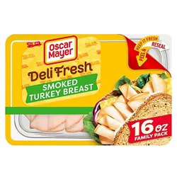 Oscar Mayer Deli Fresh Smoked Sliced Turkey Breast Lunch Meat Family Size - 16 Oz