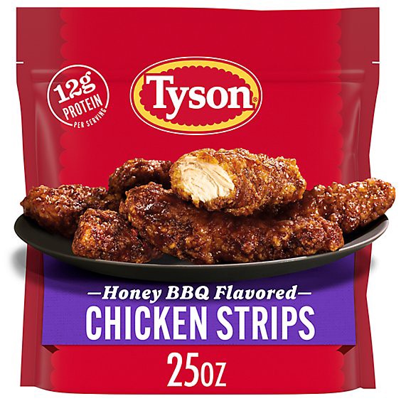 slide 1 of 8, Tyson Frozen Sweet Bbq Flavored Chicken Strips - 25 Oz, 25 oz