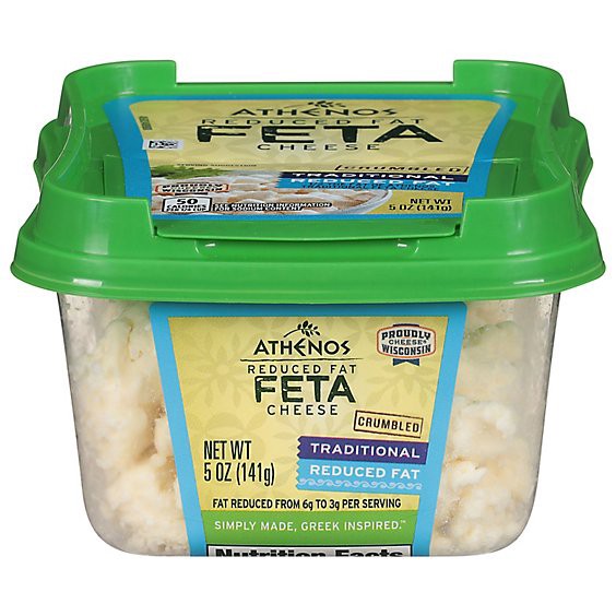 slide 1 of 1, Athenos Crumbled Reduced Fat Feta Cheese - 5 Oz, 5 oz