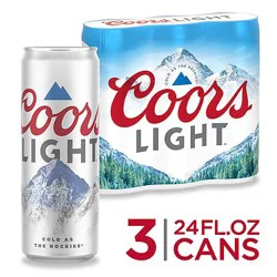 Coors Light American Style Light Lager Beer 4.2% Abv Cans - 3-24 Fl. Oz.