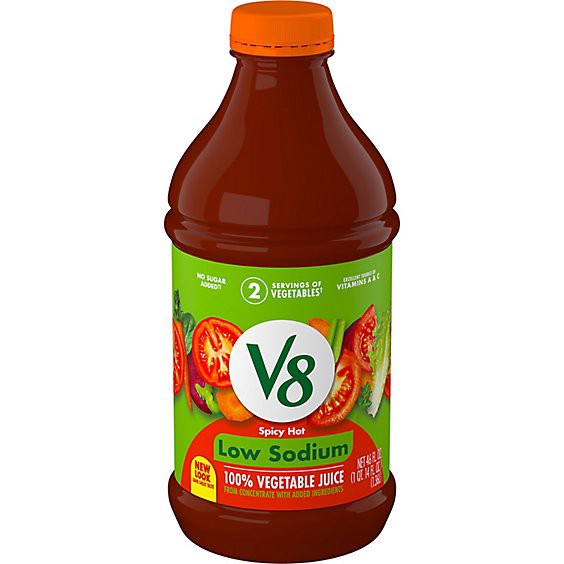 slide 1 of 7, V8 Spicy Hot Low Sodium 100% Vegetable Juice - 46 Fl Oz, 46 fl oz