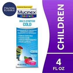 Mucinex Childrens Cold Liquid Medicine Multi Symptom Very Berry Flavor - 4 Fl. Oz.