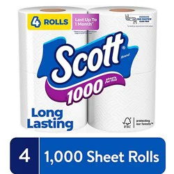 Scott 1000 Toilet Paper 1000 Sheets Per Roll Toilet Paper - 4 Count