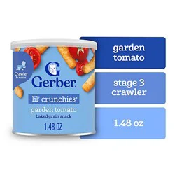 Gerber Lil Crunchies Garden Tomato Puffs Snack Canister For Baby - 1.48 Oz