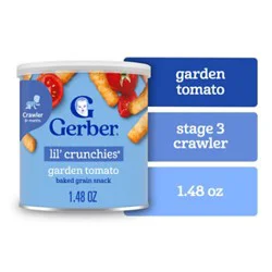 Gerber Lil Crunchies Garden Tomato Puffs Snack Canister For Baby - 1.48 Oz
