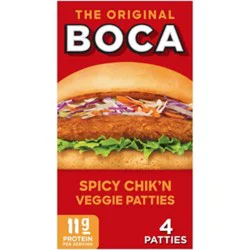 Boca Spicy Vegan Chik'n Veggie Patties - 4 Count