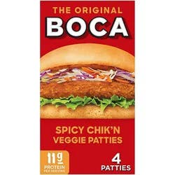 Boca Spicy Vegan Chik'n Veggie Patties - 4 Count