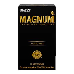 Trojan Magnum Large Size Lubricated Condoms - 12 Count