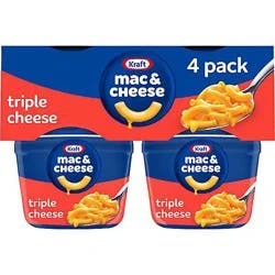 Kraft Triple Cheese Macaroni & Cheese Easy Microwavable Dinner Cups - 4-2.05 Oz