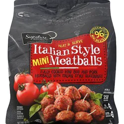 Signature Select Meatballs Mini Italian Style Party Size - 48 Oz