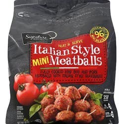 Signature Select Meatballs Mini Italian Style Party Size - 48 Oz