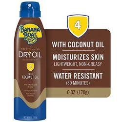 Banana Boat Deep Tanning Dry Oil Spf 4 Sunscreen Clear Spray - 6 Oz