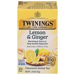 Twinings Of London Herbal Tea Caffeine Free Lemon & Ginger - 20 Count
