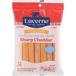 Lucerne Cheese Sticks Sharp Cheddar Reduced Fat - 12-0.83 Oz