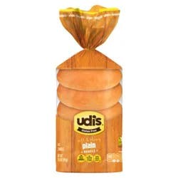 Udis Gluten Free Bagels Plain - 13.9 Oz