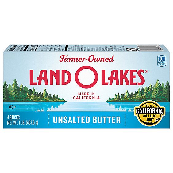 slide 1 of 1, Land O Lakes Unsalted Butter Pack 4 Sticks - 1 Lb, 16 oz
