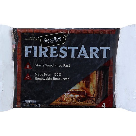 slide 1 of 1, Signature Select Firestart Natural - 4 Count, 4 ct