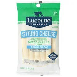Lucerne Cheese String Low Moisture Part Skim Mozzarella Light Sticks - 12-0.83 Oz