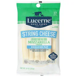 Lucerne Cheese String Low Moisture Part Skim Mozzarella Light Sticks - 12-0.83 Oz