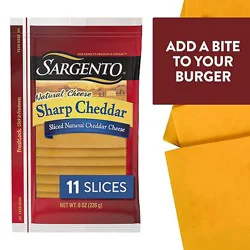 Sargento Sliced Sharp Natural Cheddar Cheese - 11 Count