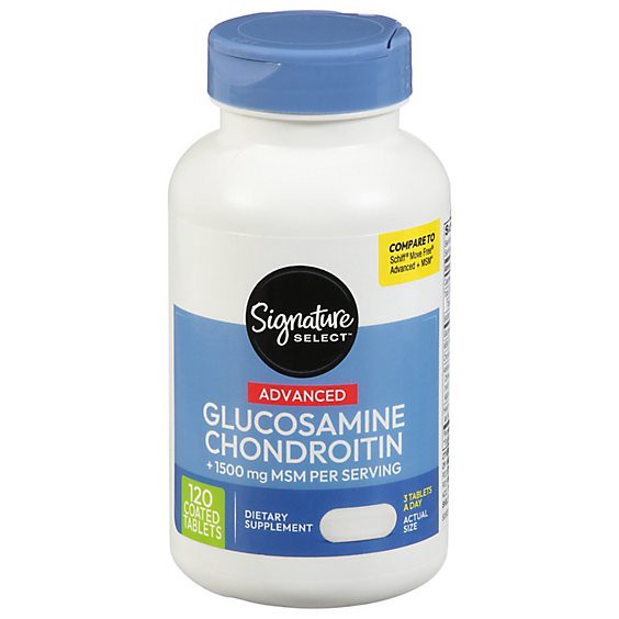 slide 1 of 1, Signature Select/care Glucosamine Chondroitin Complex With Msm 1500mg Tablet - 120 Count, 120 ct