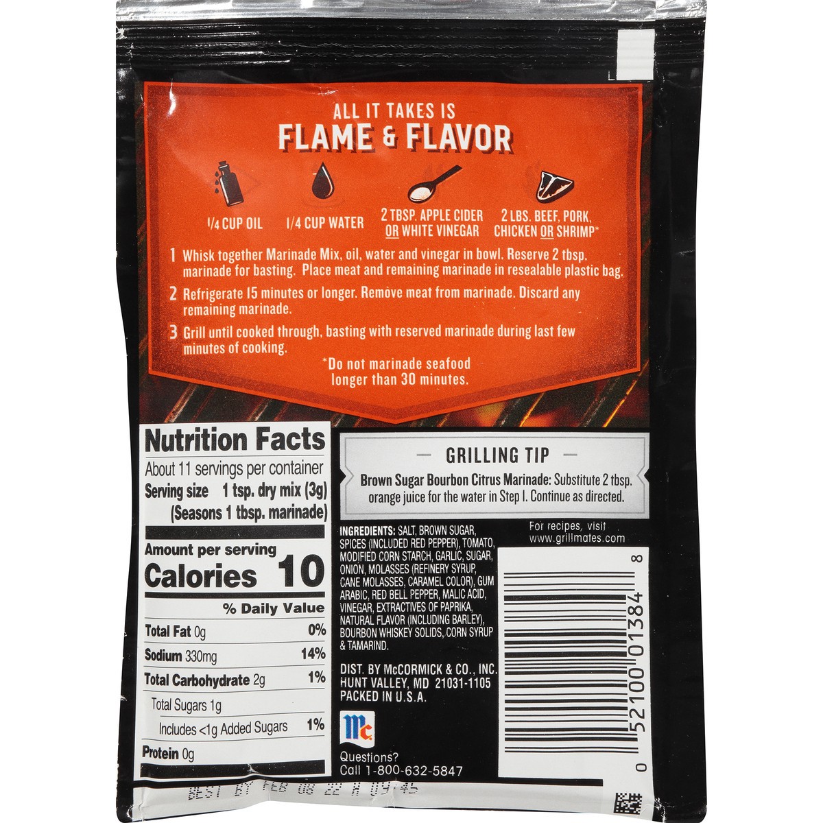 slide 6 of 8, Mccormick Grill Mates Brown Sugar Bourbon Marinade - 1.25 Oz, 1.25 oz